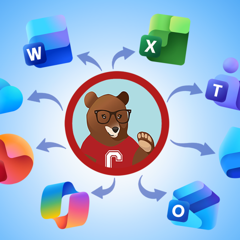 Ivy Chatbot with Microsoft apps logos