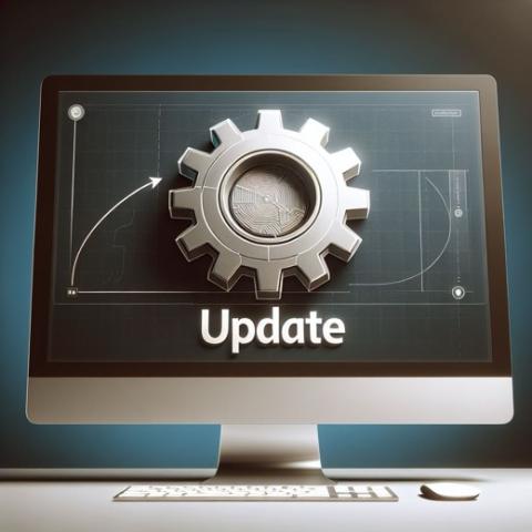 A computer screen with gear icon generated by copilot